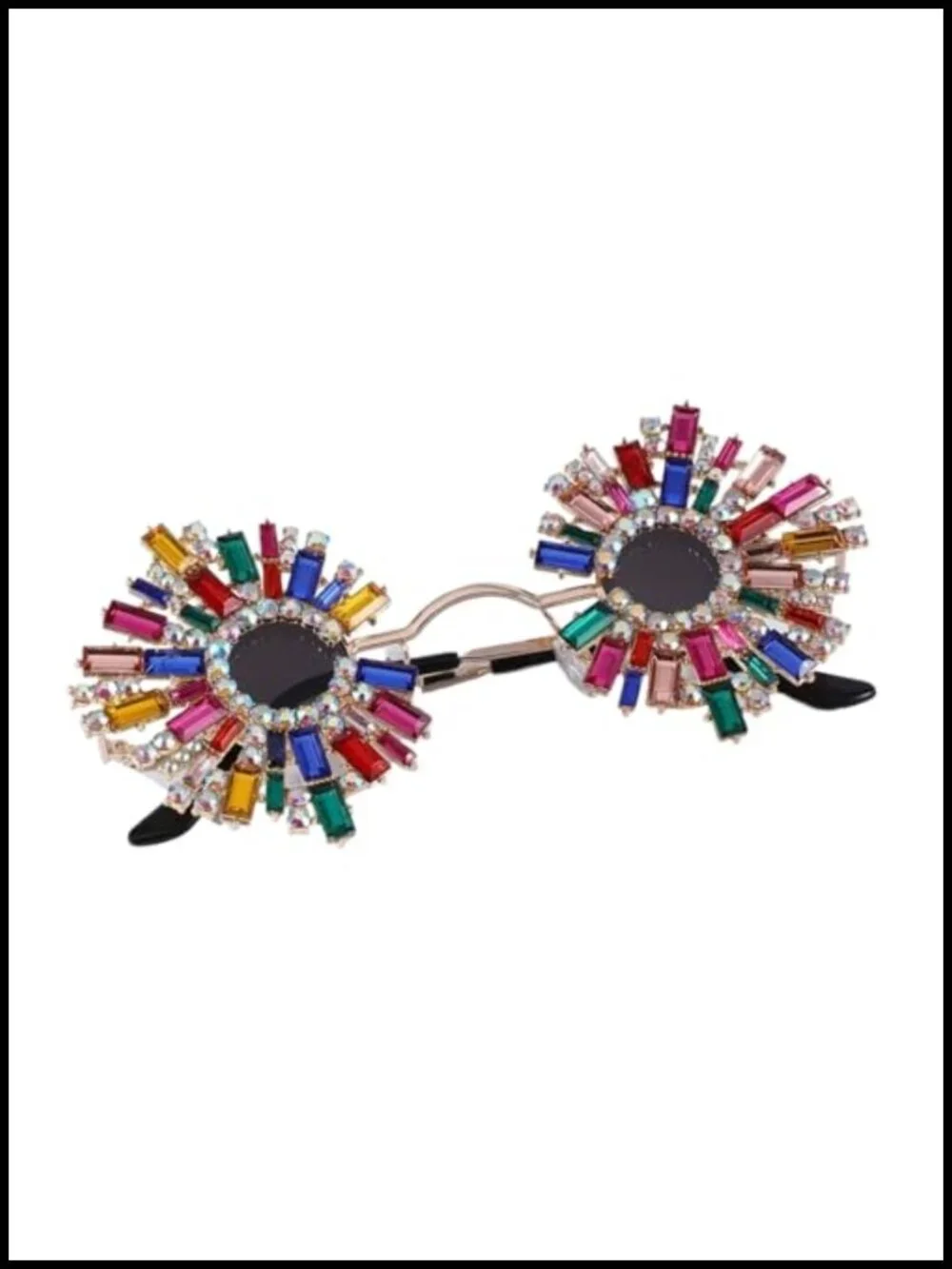 Rhinestone Floral Pattern UV400 Sunglasses for Party, Street Style